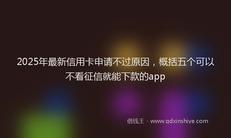 2025年最新信用卡申请不过原因，概括五个可以不看征信就能下款的app