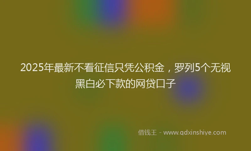 2025年最新不看征信只凭公积金，罗列5个无视黑白必下款的网贷口子