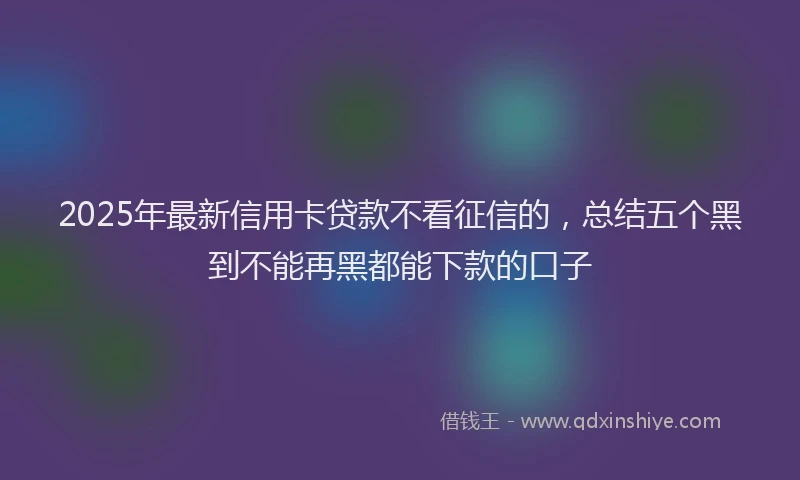 2025年最新信用卡贷款不看征信的，总结五个黑到不能再黑都能下款的口子