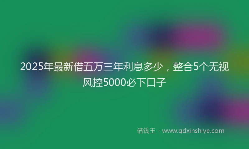 2025年最新借五万三年利息多少，整合5个无视风控5000必下口子