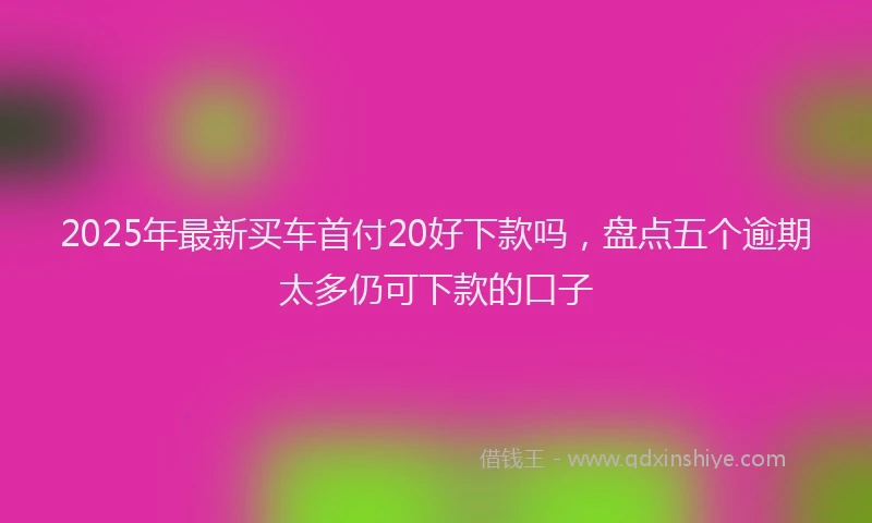 2025年最新买车首付20好下款吗，盘点五个逾期太多仍可下款的口子