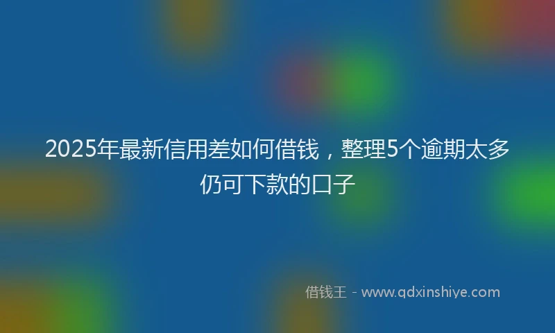 2025年最新信用差如何借钱，整理5个逾期太多仍可下款的口子