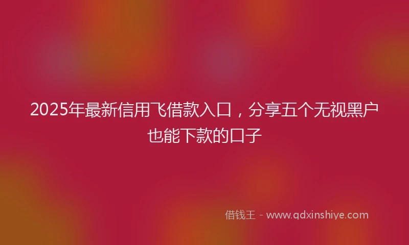 2025年最新信用飞借款入口，分享五个无视黑户也能下款的口子