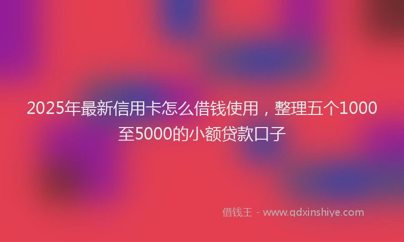 2025年最新信用卡怎么借钱使用，整理五个1000至5000的小额贷款口子