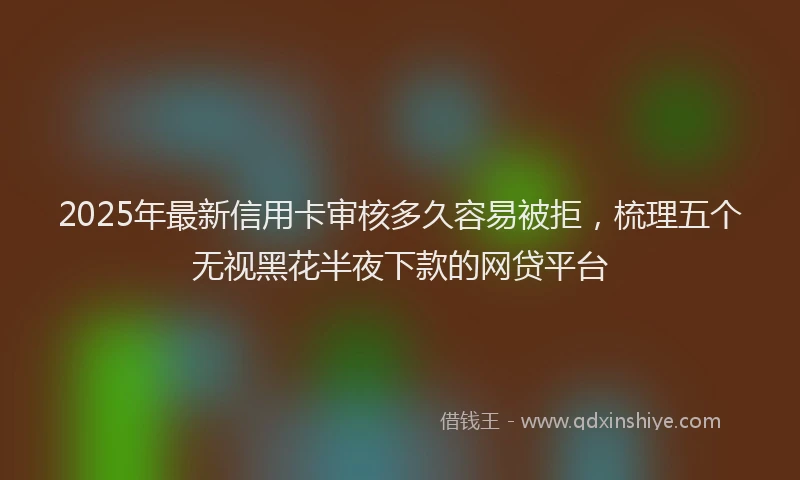 2025年最新信用卡审核多久容易被拒，梳理五个无视黑花半夜下款的网贷平台