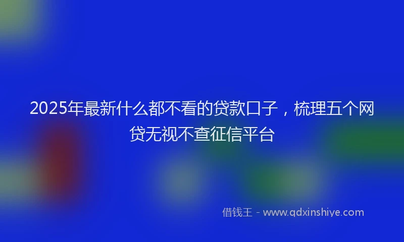 2025年最新什么都不看的贷款口子，梳理五个网贷无视不查征信平台