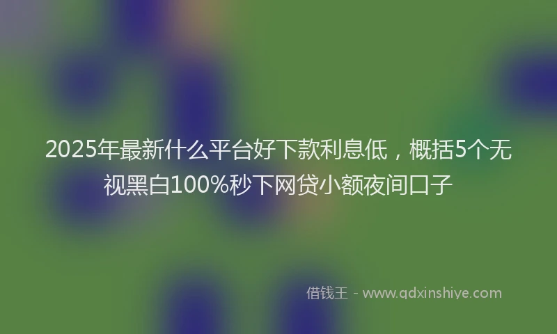 2025年最新什么平台好下款利息低，概括5个无视黑白100%秒下网贷小额夜间口子