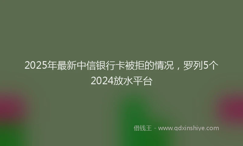 2025年最新中信银行卡被拒的情况，罗列5个2024放水平台
