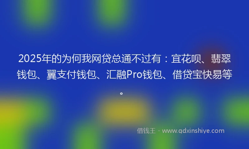 2025年的为何我网贷总通不过有：宜花呗、翡翠钱包、翼支付钱包、汇融Pro钱包、借贷宝快易等。