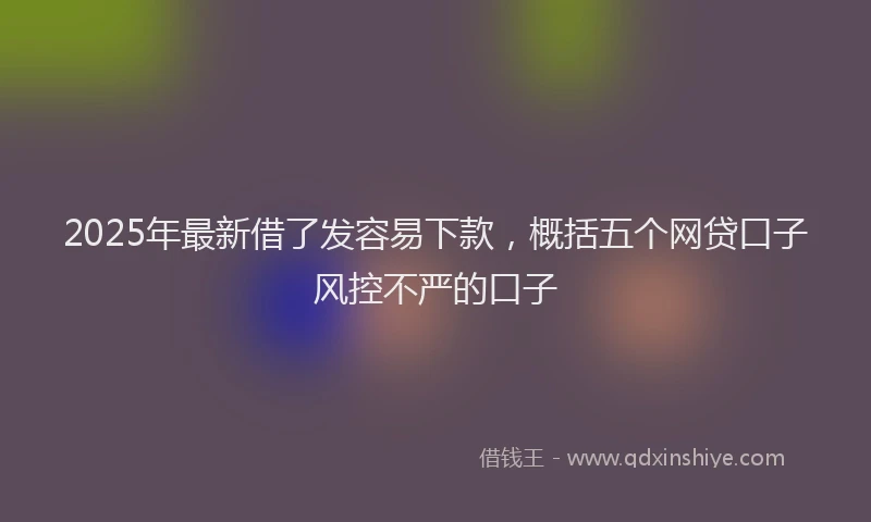 2025年最新借了发容易下款，概括五个网贷口子风控不严的口子