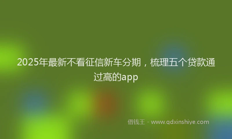 2025年最新不看征信新车分期，梳理五个贷款通过高的app