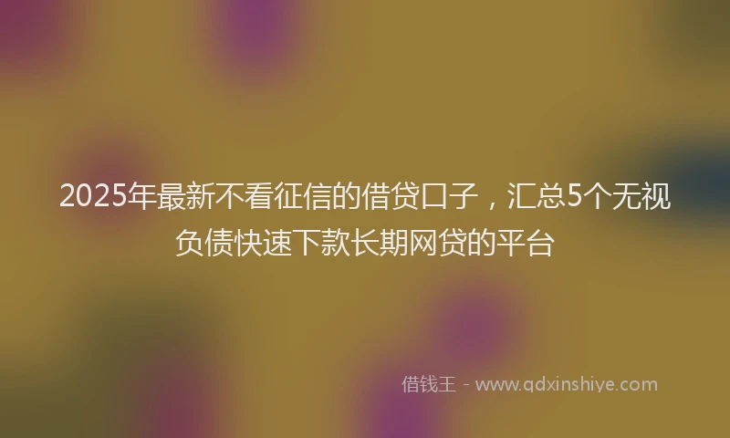 2025年最新不看征信的借贷口子，汇总5个无视负债快速下款长期网贷的平台