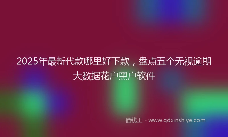 2025年最新代款哪里好下款，盘点五个无视逾期大数据花户黑户软件