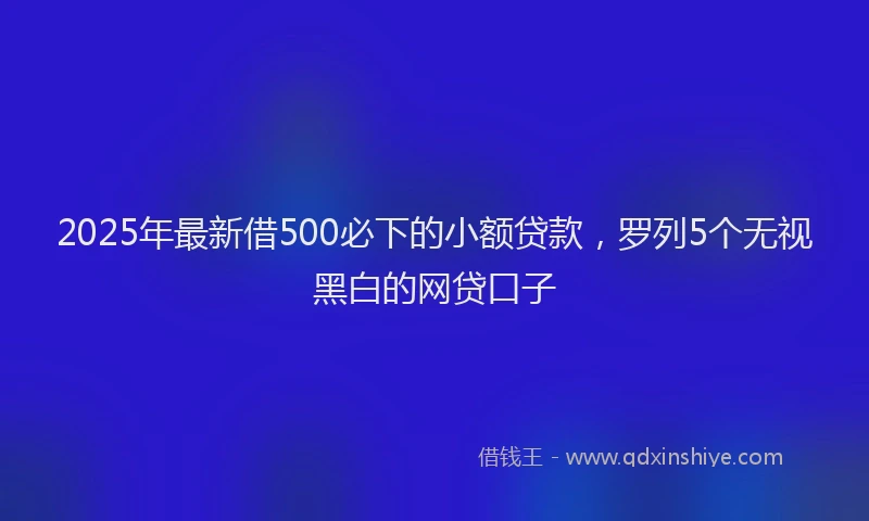2025年最新借500必下的小额贷款，罗列5个无视黑白的网贷口子
