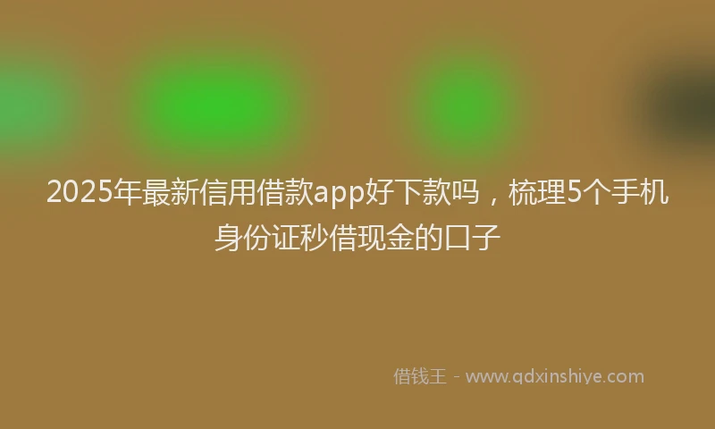 2025年最新信用借款app好下款吗，梳理5个手机身份证秒借现金的口子