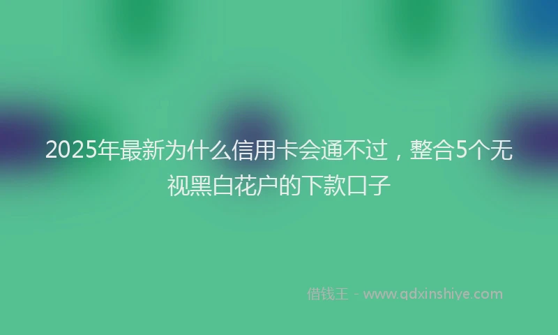 2025年最新为什么信用卡会通不过，整合5个无视黑白花户的下款口子