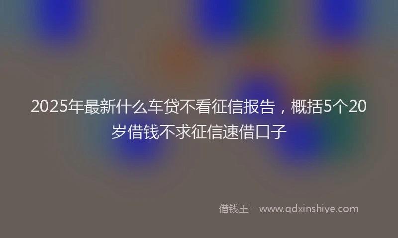 2025年最新什么车贷不看征信报告，概括5个20岁借钱不求征信速借口子