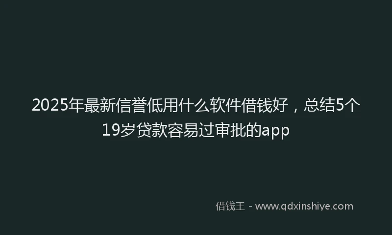 2025年最新信誉低用什么软件借钱好，总结5个19岁贷款容易过审批的app