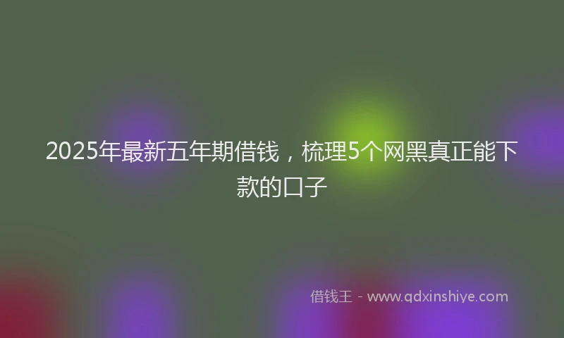 2025年最新五年期借钱，梳理5个网黑真正能下款的口子