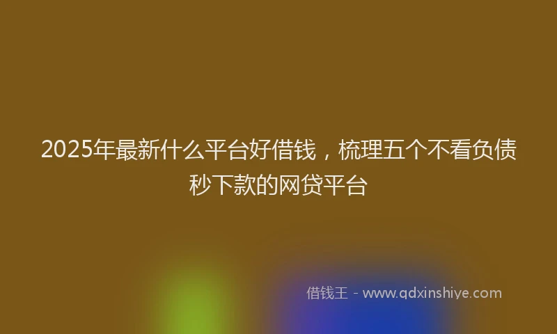 2025年最新什么平台好借钱，梳理五个不看负债秒下款的网贷平台