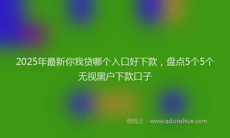 2025年最新你我贷哪个入口好下款，盘点5个5个无视黑户下款口子