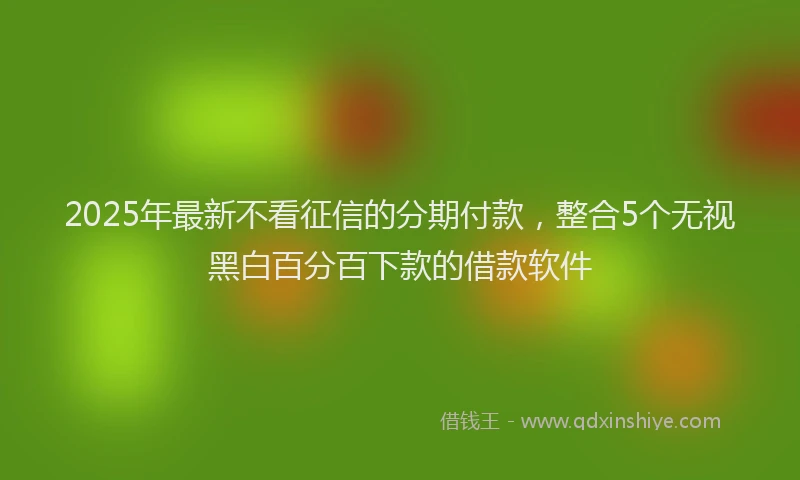 2025年最新不看征信的分期付款，整合5个无视黑白百分百下款的借款软件