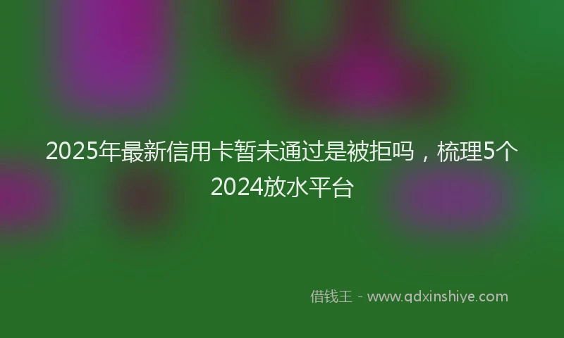 2025年最新信用卡暂未通过是被拒吗，梳理5个2024放水平台