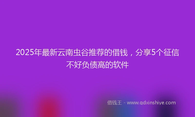 2025年最新云南虫谷推荐的借钱，分享5个征信不好负债高的软件