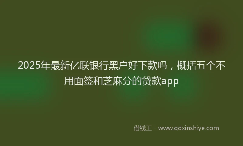 2025年最新亿联银行黑户好下款吗，概括五个不用面签和芝麻分的贷款app