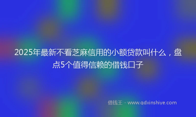 2025年最新不看芝麻信用的小额贷款叫什么，盘点5个值得信赖的借钱口子