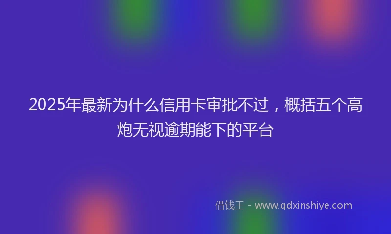 2025年最新为什么信用卡审批不过，概括五个高炮无视逾期能下的平台