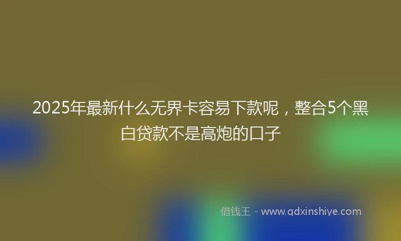 2025年最新什么无界卡容易下款呢，整合5个黑白贷款不是高炮的口子