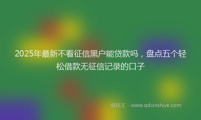 2025年最新不看征信黑户能贷款吗，盘点五个轻松借款无征信记录的口子