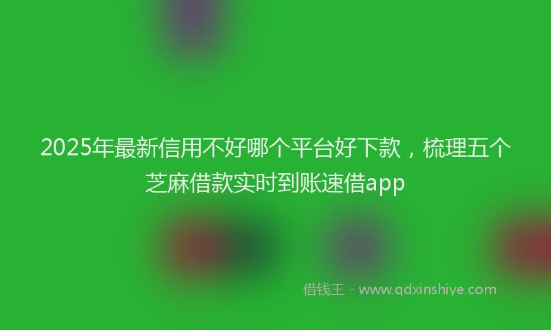 2025年最新信用不好哪个平台好下款，梳理五个芝麻借款实时到账速借app