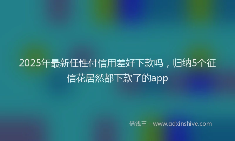 2025年最新任性付信用差好下款吗，归纳5个征信花居然都下款了的app
