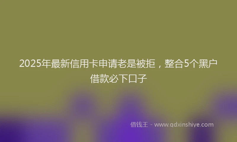 2025年最新信用卡申请老是被拒，整合5个黑户借款必下口子
