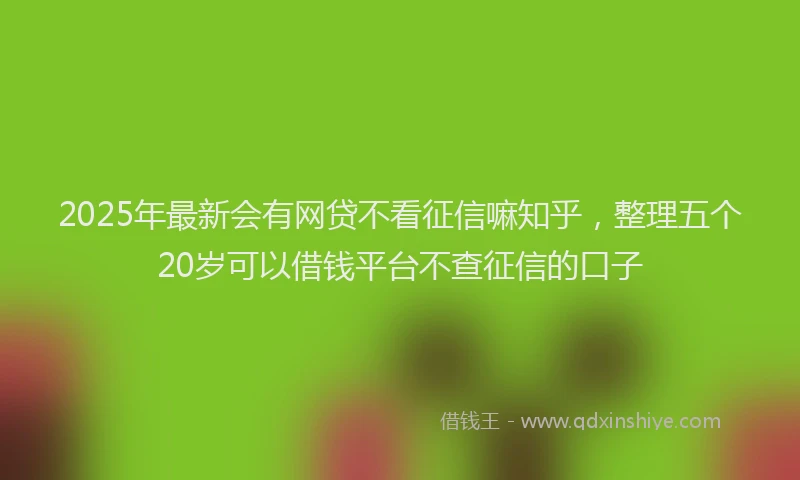 2025年最新会有网贷不看征信嘛知乎，整理五个20岁可以借钱平台不查征信的口子