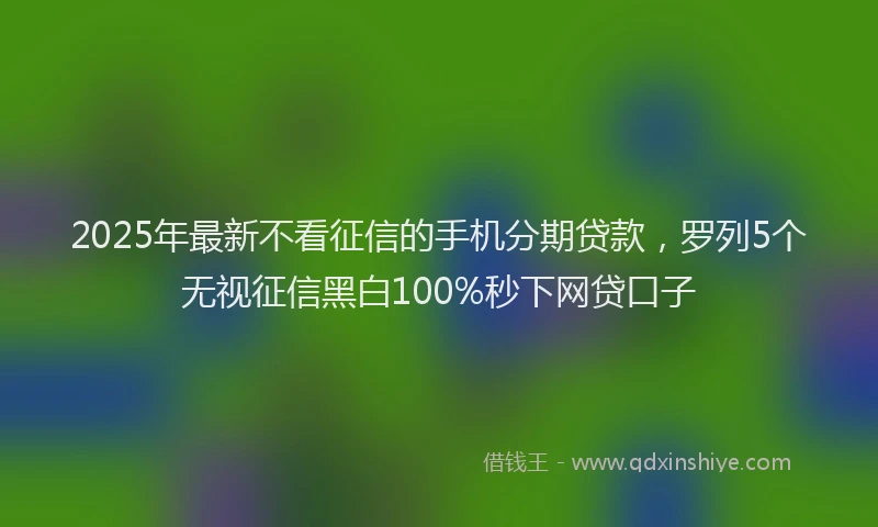 2025年最新不看征信的手机分期贷款，罗列5个无视征信黑白100%秒下网贷口子