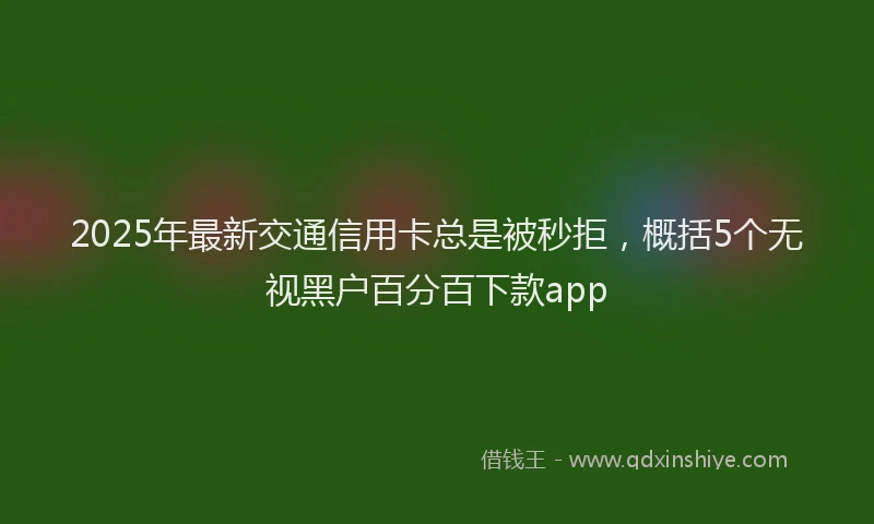 2025年最新交通信用卡总是被秒拒，概括5个无视黑户百分百下款app