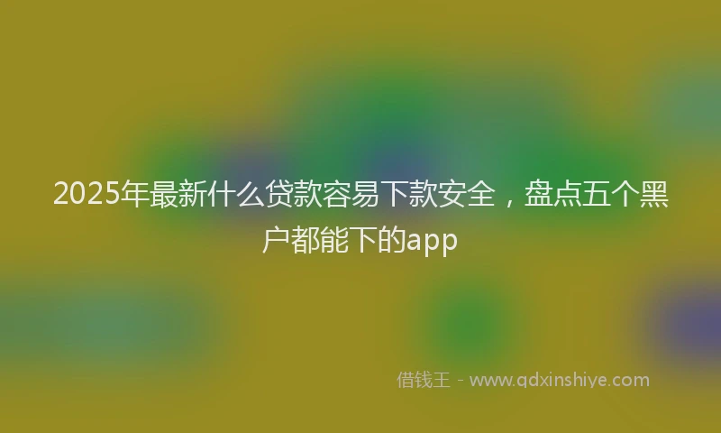 2025年最新什么贷款容易下款安全，盘点五个黑户都能下的app