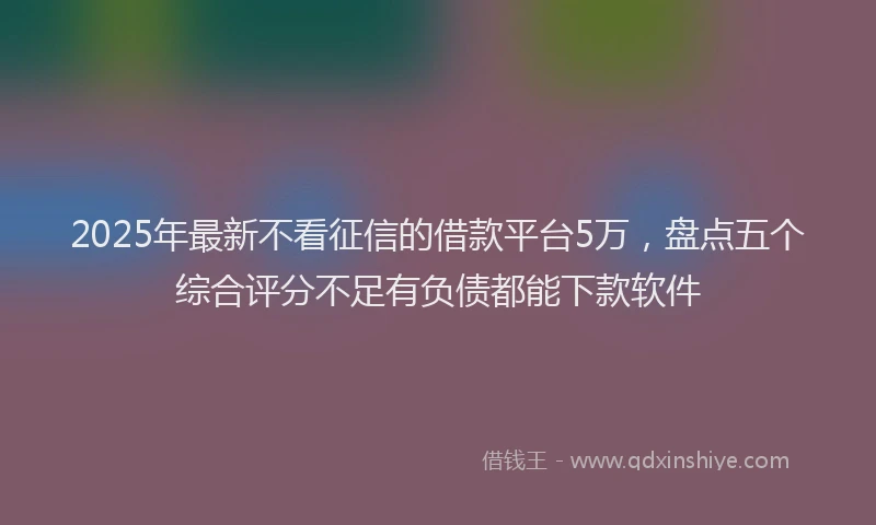 2025年最新不看征信的借款平台5万，盘点五个综合评分不足有负债都能下款软件