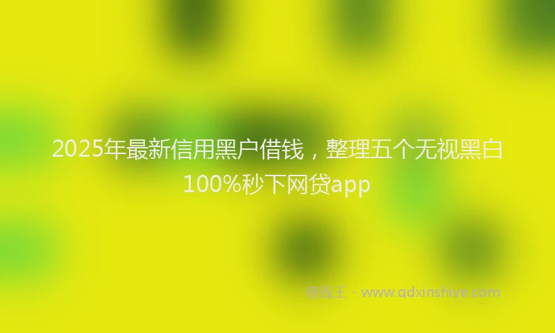 2025年最新信用黑户借钱，整理五个无视黑白100%秒下网贷app