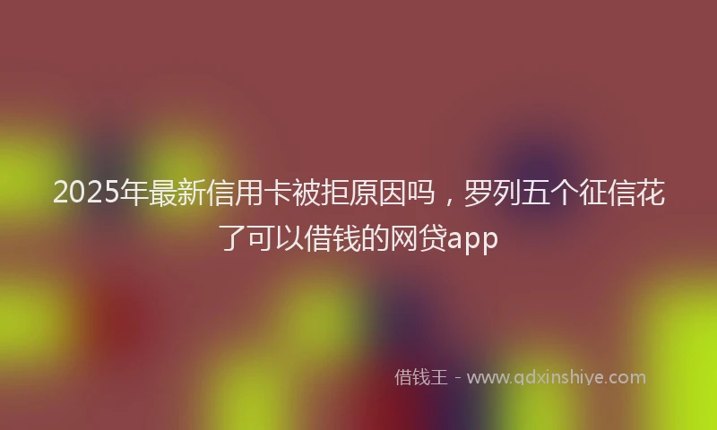 2025年最新信用卡被拒原因吗，罗列五个征信花了可以借钱的网贷app