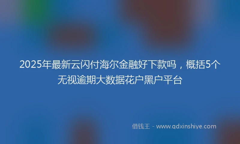 2025年最新云闪付海尔金融好下款吗，概括5个无视逾期大数据花户黑户平台
