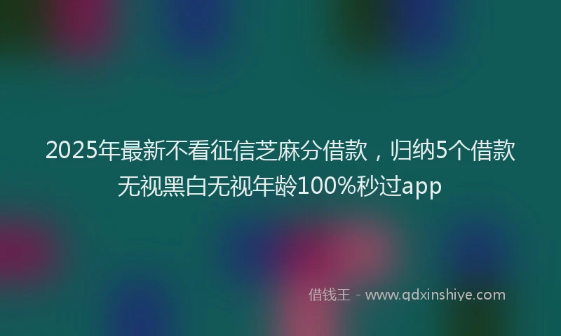 2025年最新不看征信芝麻分借款，归纳5个借款无视黑白无视年龄100%秒过app