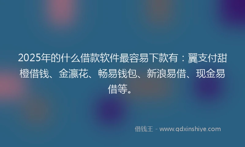2025年的什么借款软件最容易下款有：翼支付甜橙借钱、金瀛花、畅易钱包、新浪易借、现金易借等。