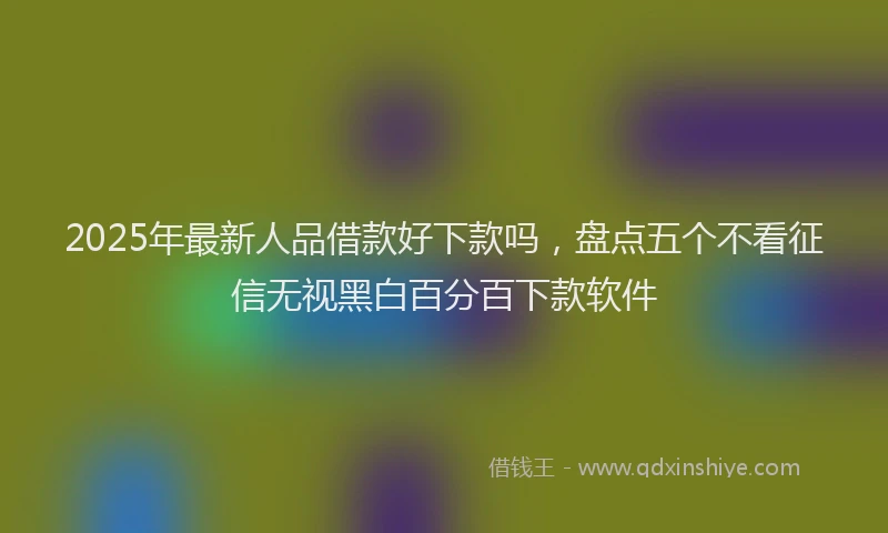 2025年最新人品借款好下款吗，盘点五个不看征信无视黑白百分百下款软件