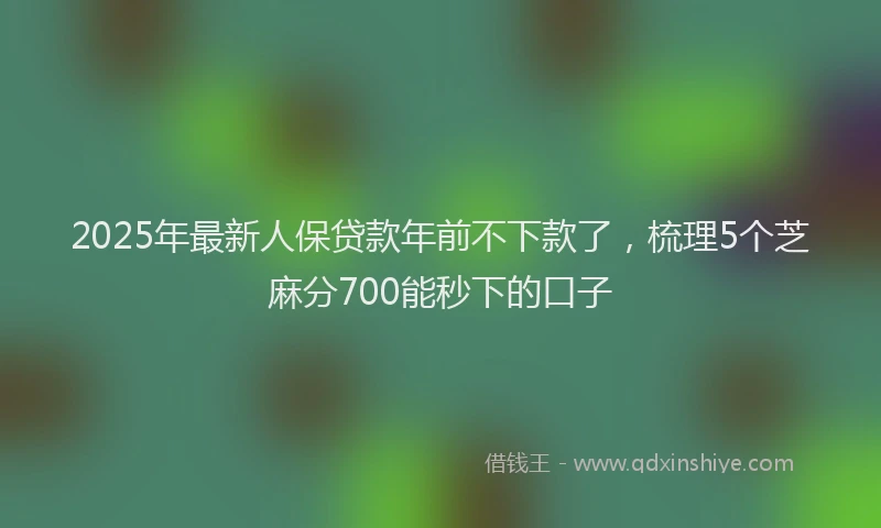 2025年最新人保贷款年前不下款了，梳理5个芝麻分700能秒下的口子