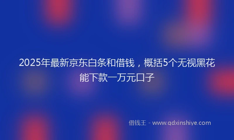 2025年最新京东白条和借钱，概括5个无视黑花能下款一万元口子