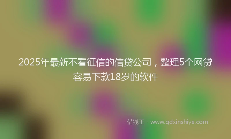 2025年最新不看征信的信贷公司，整理5个网贷容易下款18岁的软件